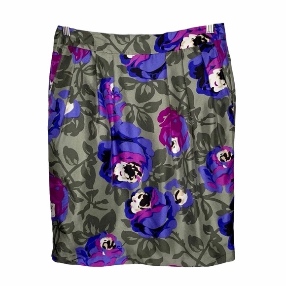 Escada Dresses & Skirts - Escada Sport Silk Floral Pencil Mini Skirt Pockets Size Small